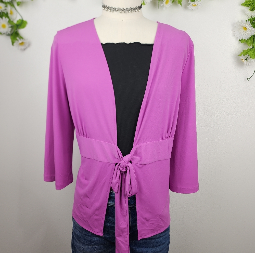 Lane Bryant Purple Tie-Front Open Cardigan Sz 14 16
